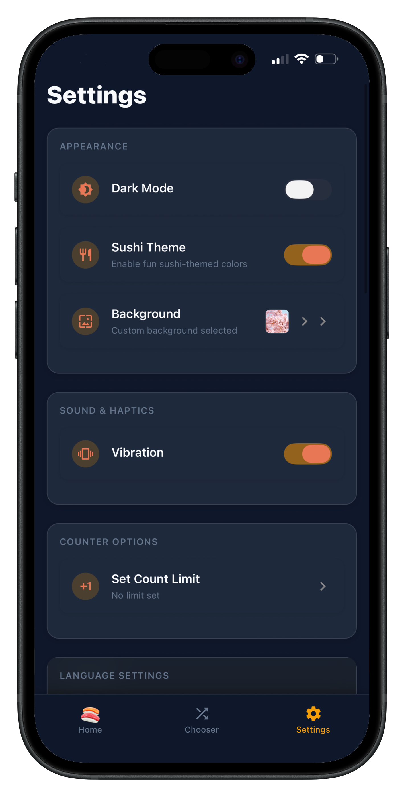 Sushi Counter Features Overview